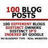 100 blog posts on different blogs